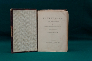 Книга В. Теккерея «Ярмарка тщеславия» (Thackeray W. M. Vanity fair. Leipzig, 1848. Vol. 1). (дар Н. А. Кондратовой)