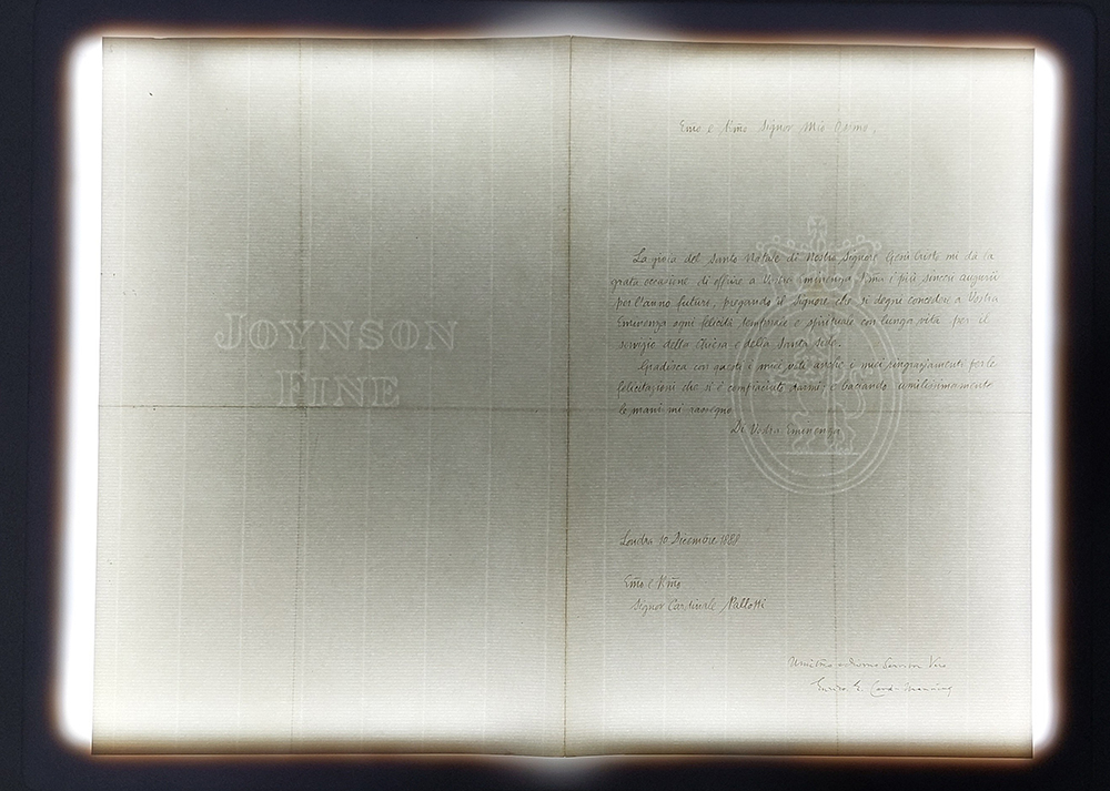 The letter from Archbishop of Westminster Henry Manning to Cardinal Luigi Pallotti